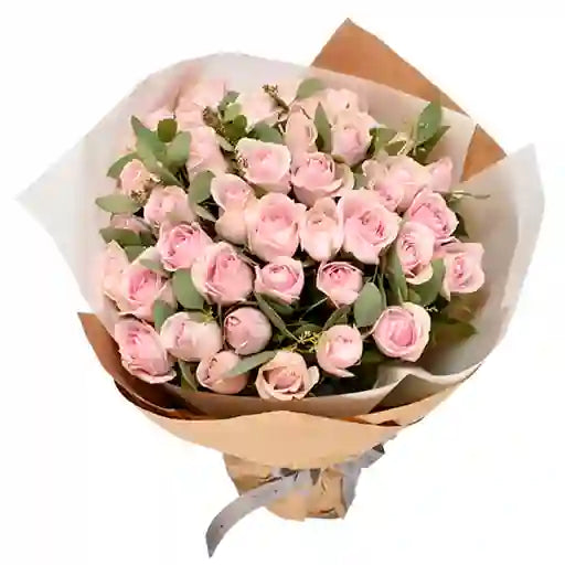 Ramo Bouquet Rosas Rosadas Bogota Cumpleaños