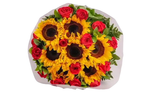 Ramo de Girasoles y Rosas Rojas Gigante