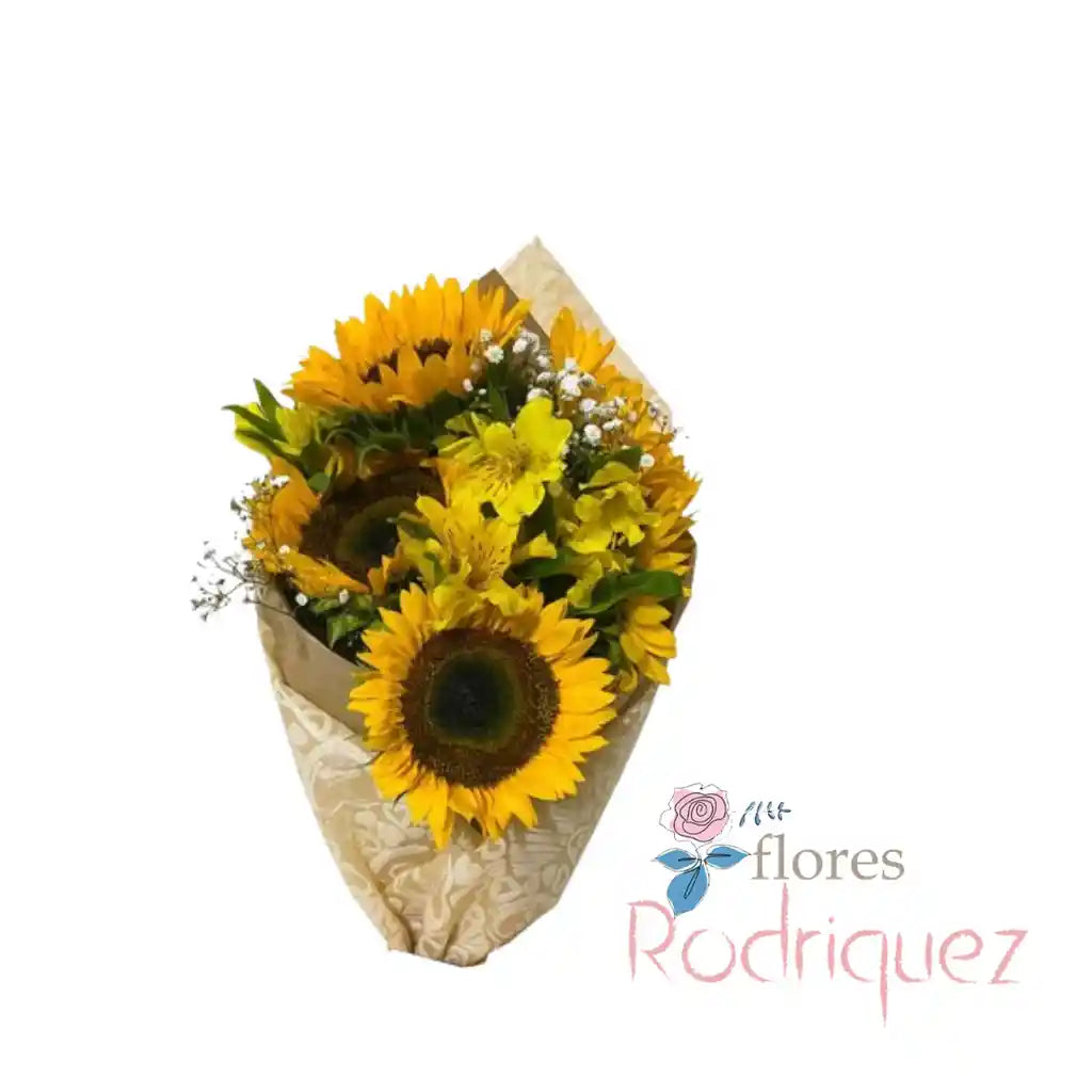 Ramo Girasoles Y Astromelia Amarilla Sus Flores Amarillas