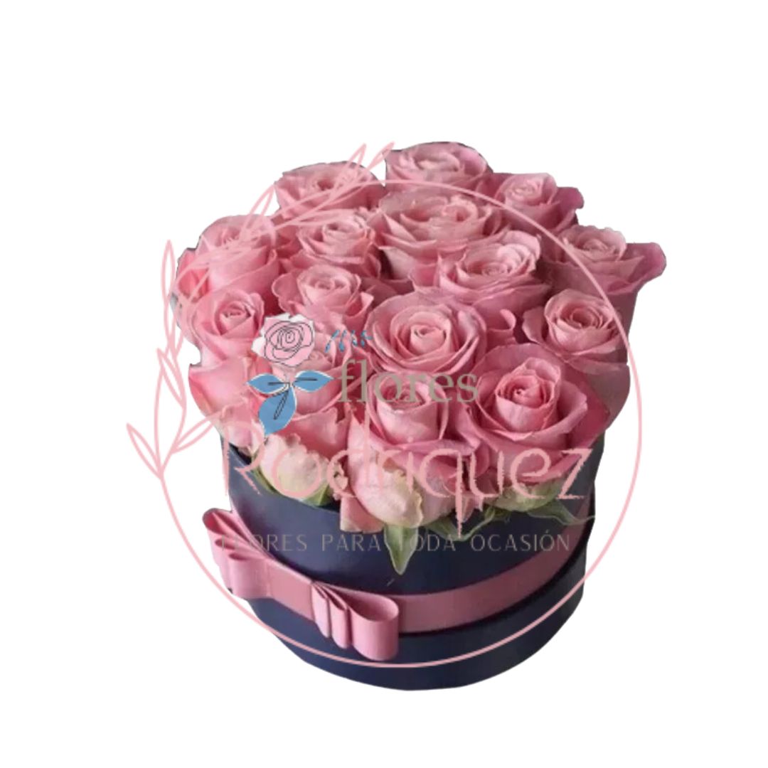 Rosas Rosadas en Caja Redonda para Mujer