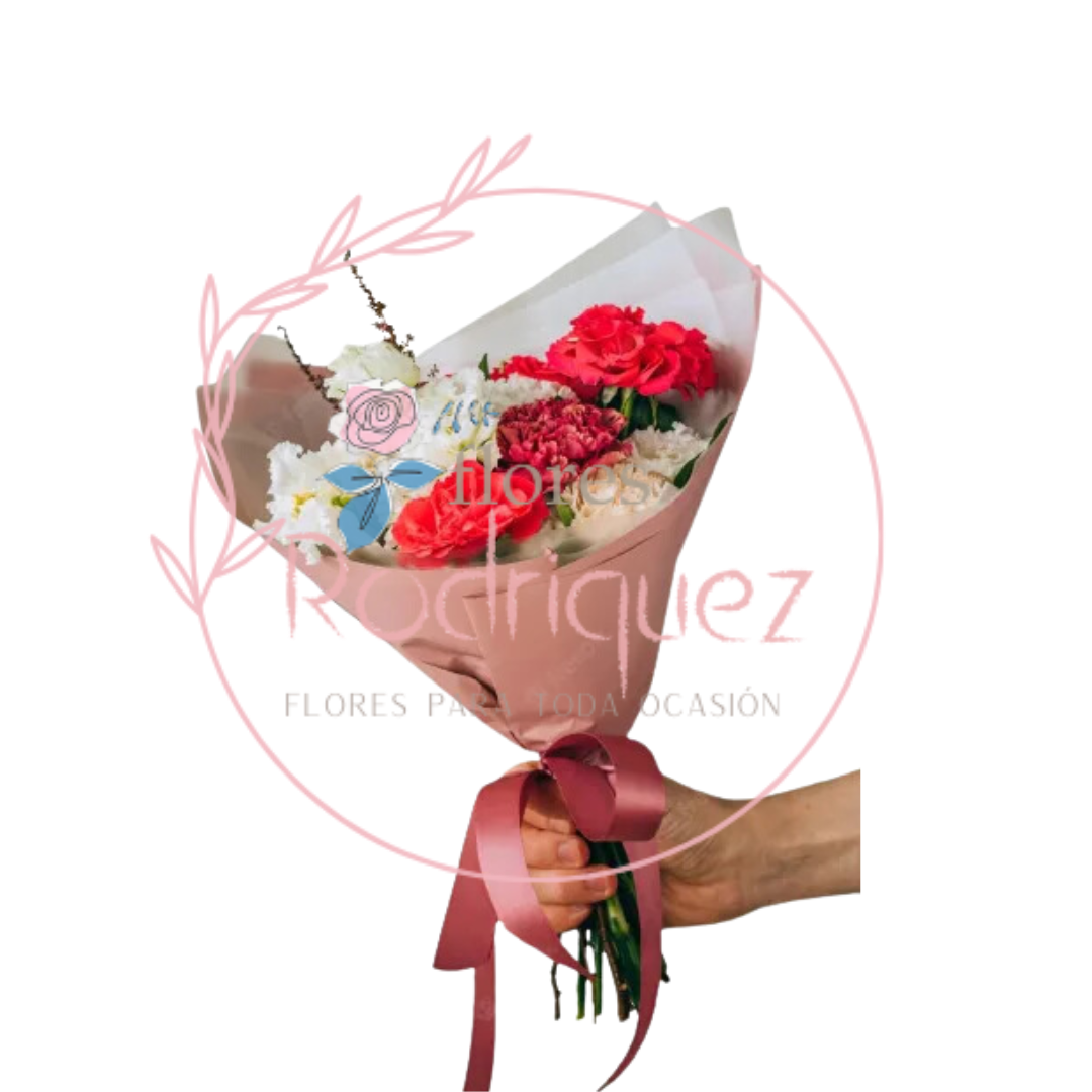 Ramo de Claveles Rojas y Blanco Siempre Juntos