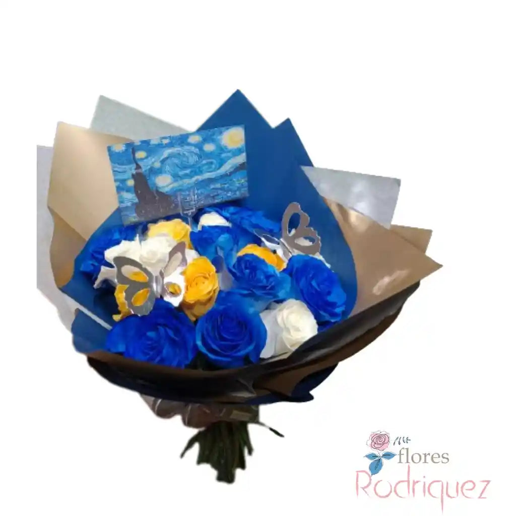 Ramo de Rosas Azules, Rosas Amarillas, Rosas Blancas a Domicilio