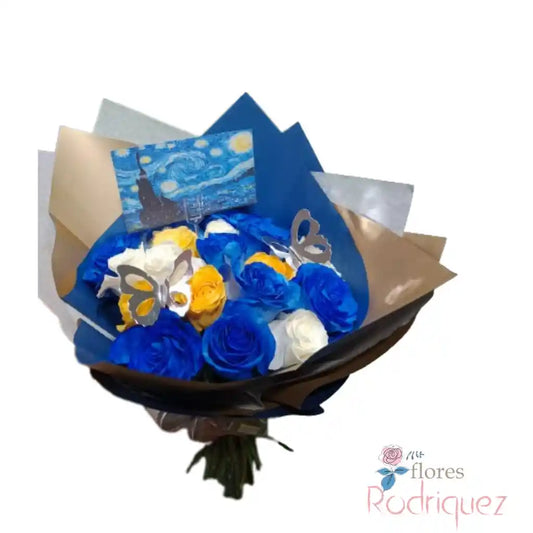 Ramo de Rosas Azules, Rosas Amarillas, Rosas Blancas a Domicilio