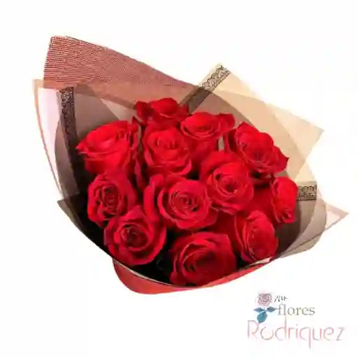 Rosas Rojas en Bouquet 12 Rosas a Domicilio
