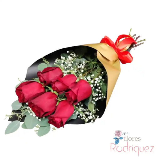 Rosas Rojas En Bouquet 6 Rosas a Domicilio