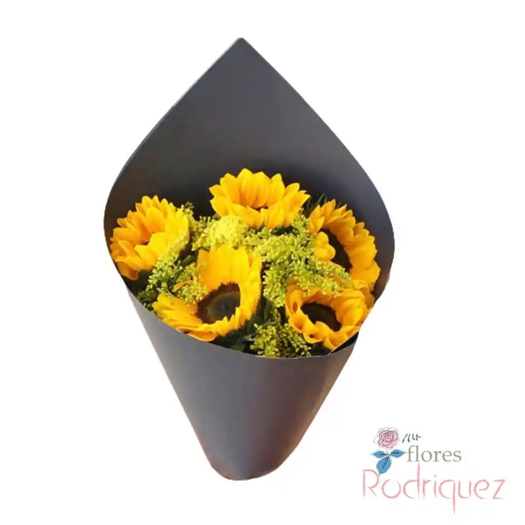 Girasoles En Bouquet 5 Girasoles Y Solidago a Domicilio