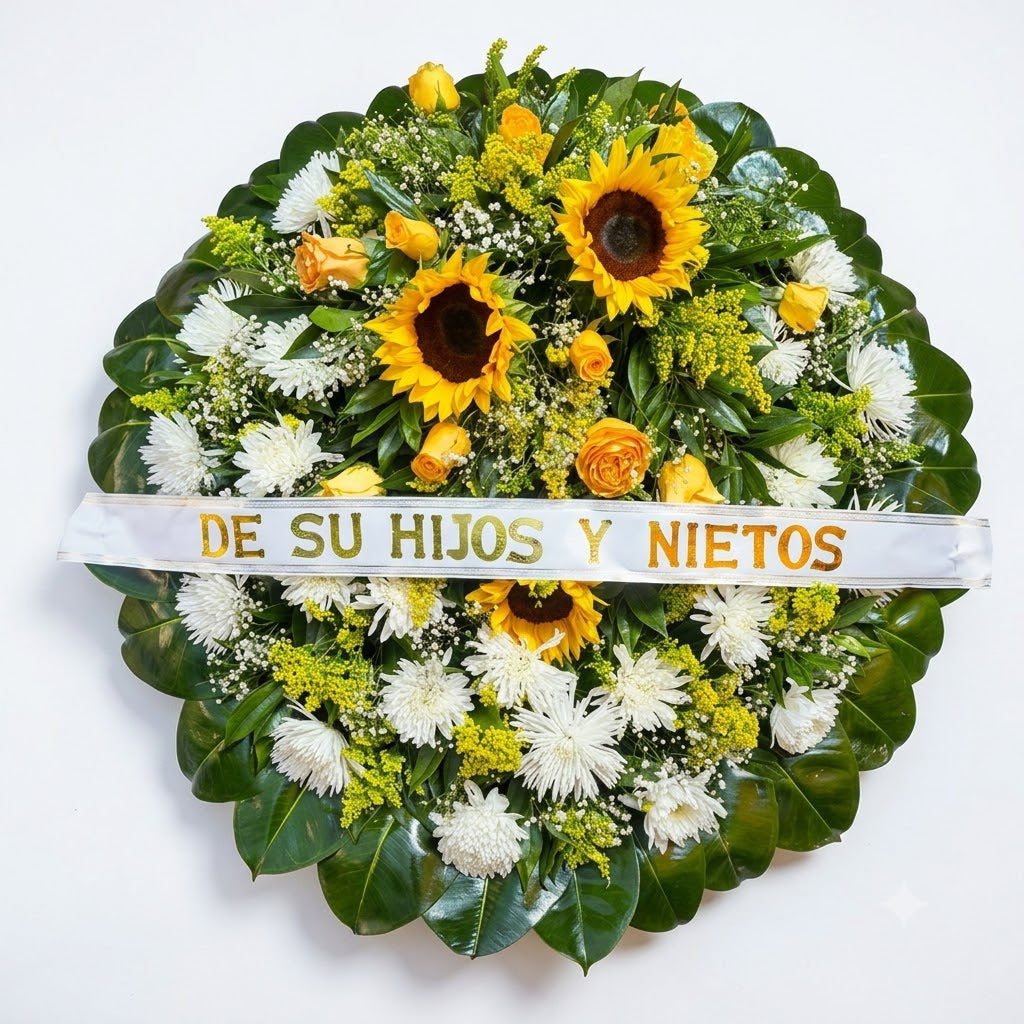Corona Arreglo Fúnebre Girasoles | Domicilio en Bogotá