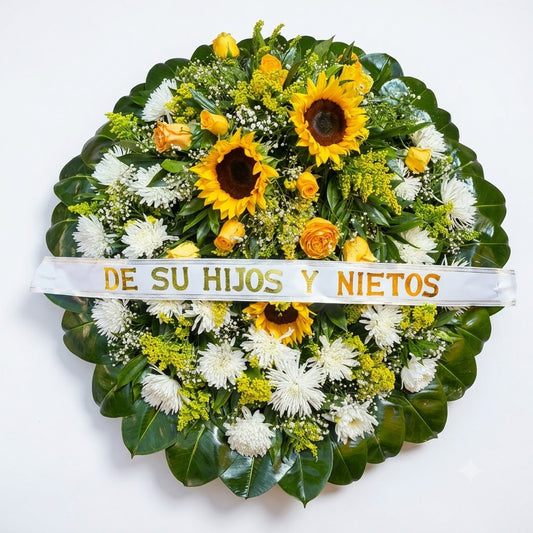 Corona Arreglo Fúnebre Girasoles | Domicilio en Bogotá