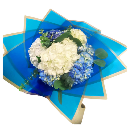 Bouquet Divino de Hortensias en Tono Azul y Blanco