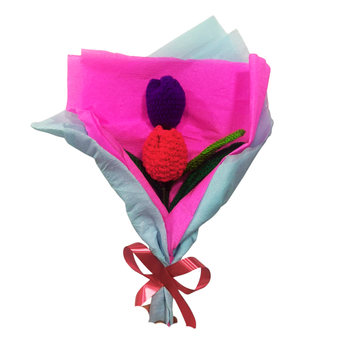 Tulipanes en Lana Crochet Domicilio Bogota