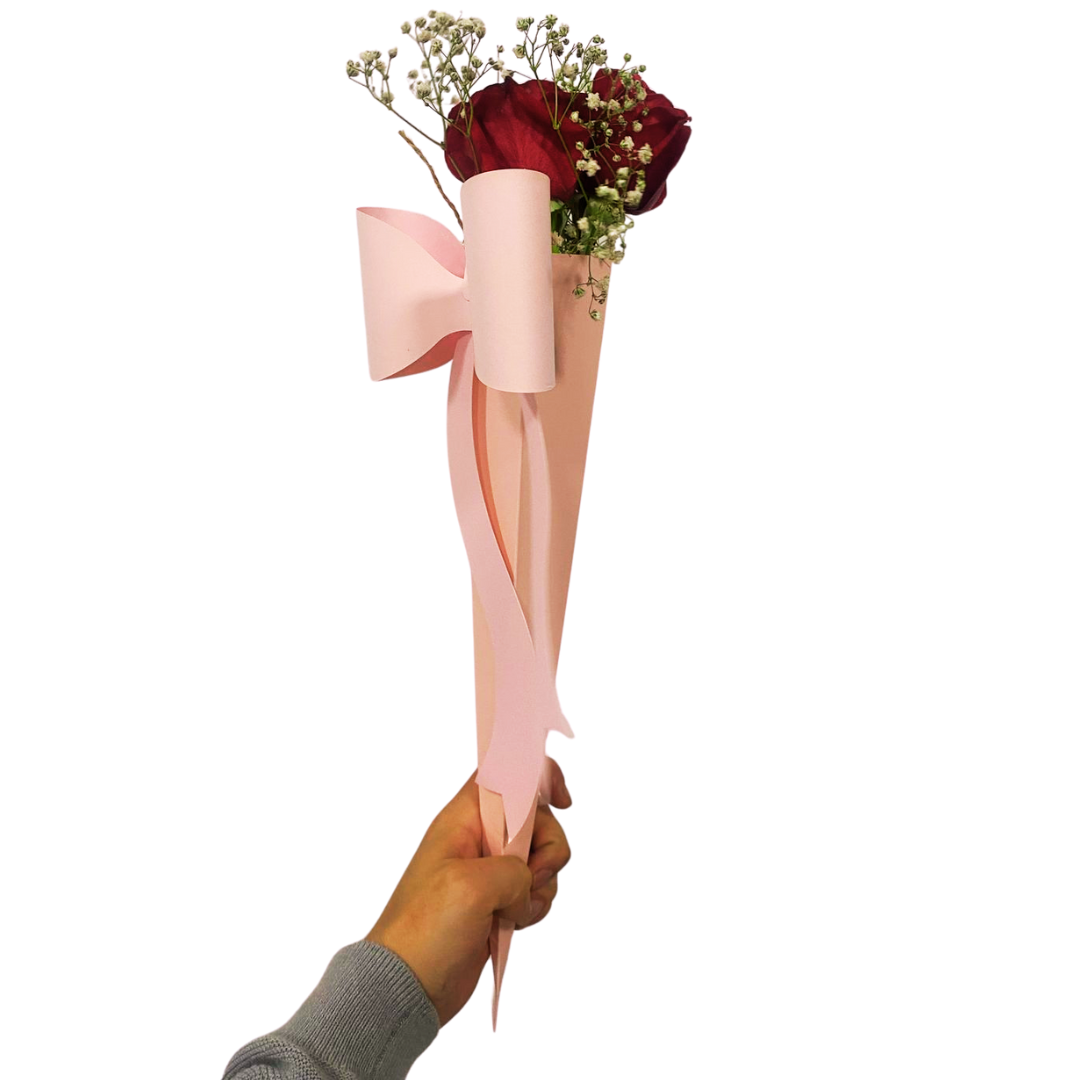 Hermoso Solitario de 3 Rosas Rojas para Día de la Mujer Regalo Regalo