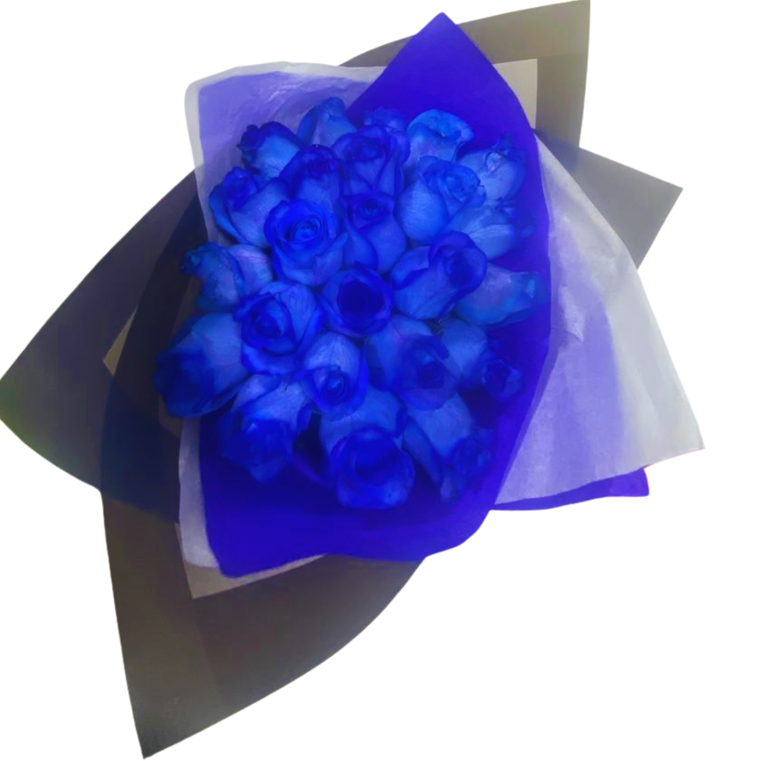 Ramo de 24 Rosas Azules Espectacular para Hombre con Domicilio