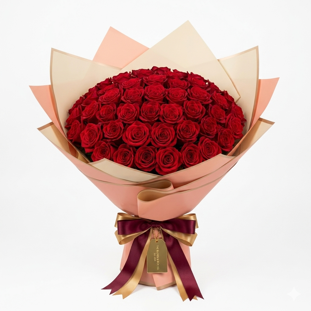 Ramo de 50 Rosas Rojas – Amor que Habla en Grande