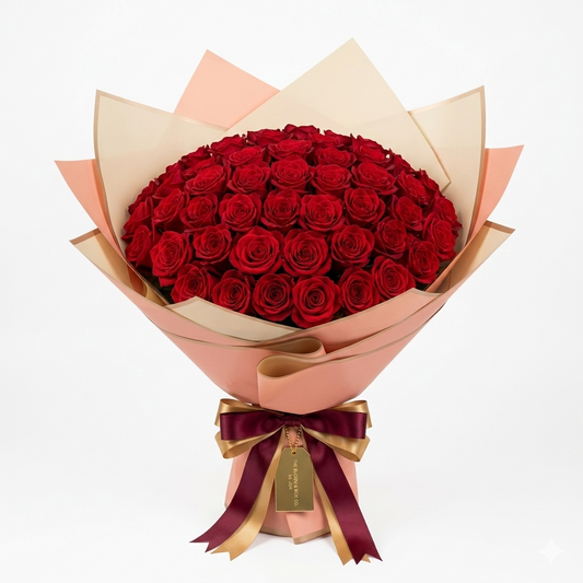 Ramo de 50 Rosas Rojas – Amor que Habla en Grande