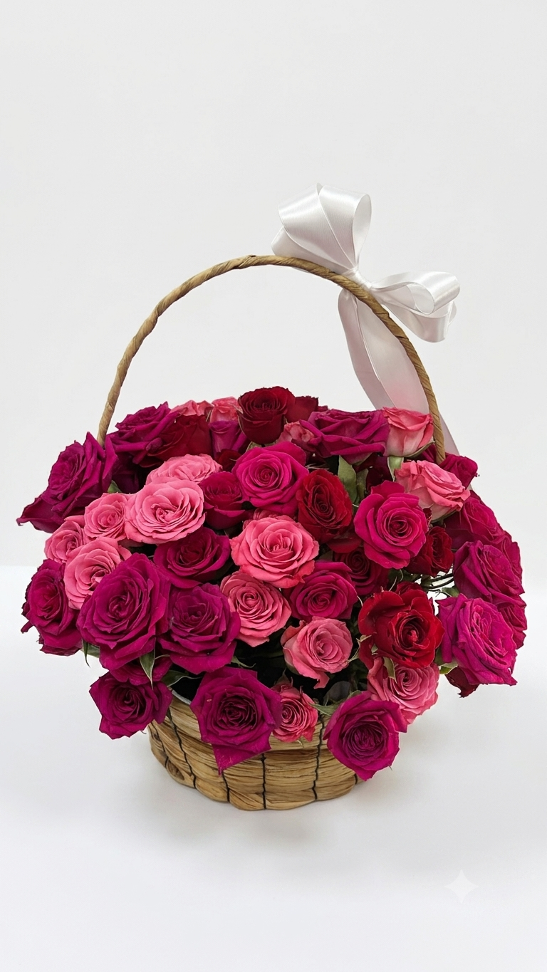 Hermosa Canasta de Rosas - Amor Bello