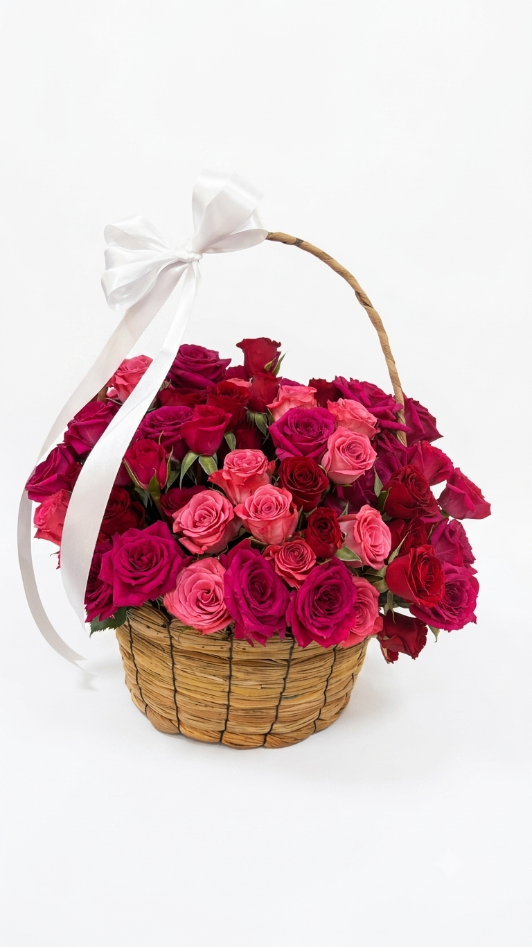 Hermosa Canasta de Rosas - Amor Bello