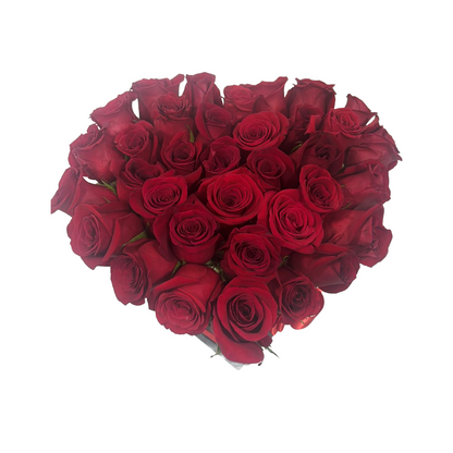 Hermosa Caja Corazon 24 Rosas Rojas para bogota