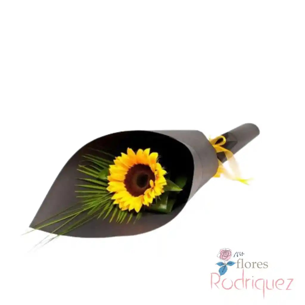 Bouquet con un Girasol con decoración y Moño