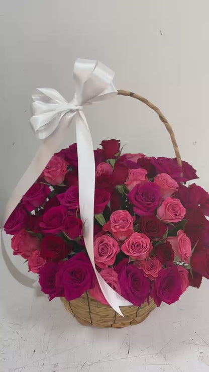 Hermosa Canasta de Rosas - Amor Bello