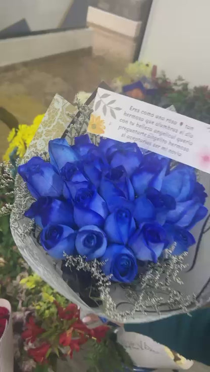 Ramo de 24 Rosas Azules Espectacular p